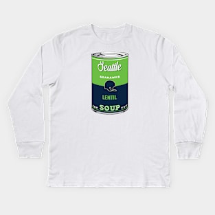 Seattle Seahawks Soup Can Kids Long Sleeve T-Shirt